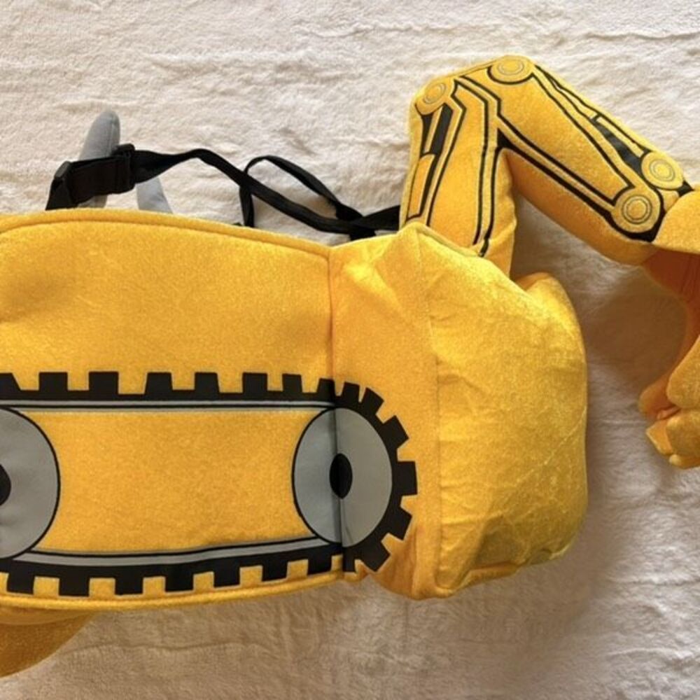 Kids Yellow Plush Excavator Costume Construction Digger 3–7Y
